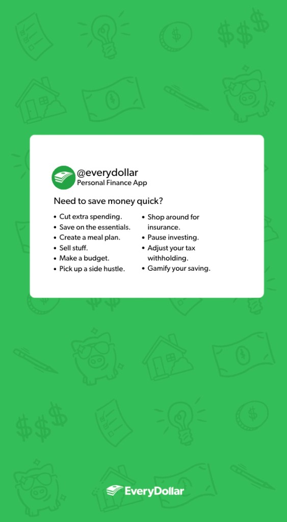 Need to Save Money Quick?