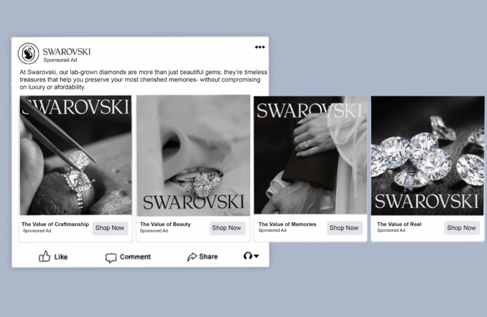 Swarovski — Facebook Carousel Ad mockup